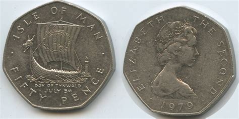 Insel Man 50 Pence 1979 G9992 Manx Day Of Tynwald July 5 Queen