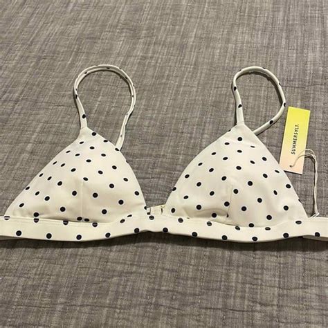 Summersalt Polka Dot Bikini Top Black White NEW EBay