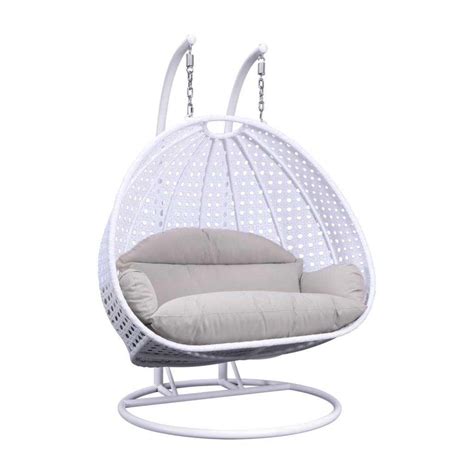 Leisuremod Wicker Hanging Person Egg Swing Chair Indoor Outdoor Use