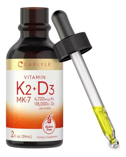 Carlyle Gotas Líquidas De Vitamina K2 Mk7 Y D3 2 Onzas Envío gratis