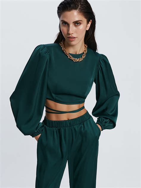 Кроп-топ с завязками на талии 1452001310-17 - купить в интернет ...