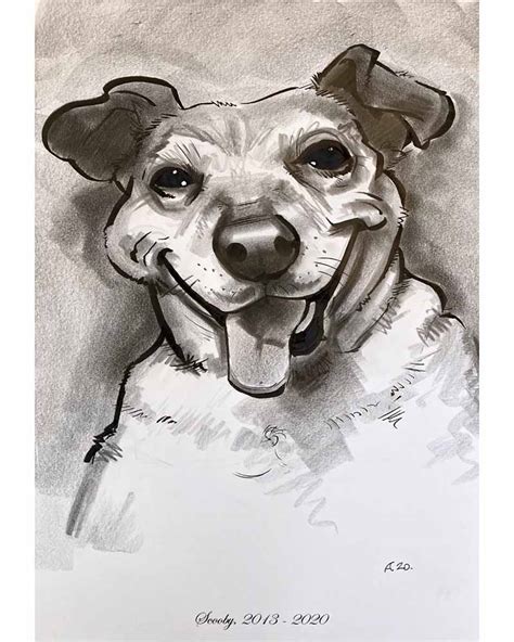 Pet Dog Caricature Portrait – Caricature Artist Ireland Allan Cavanagh