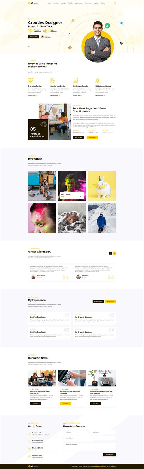 Resume Portfolio Template by Hassu 051 on Dribbble