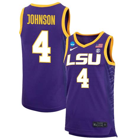 Flau Jae Johnson 4 LSU Tigers 2023 Basketball Jersey Purple Ou Gold