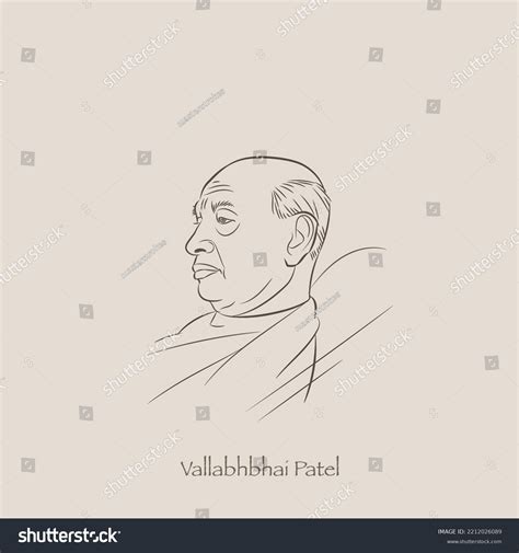 Sardar Vallabhbhai Patel Line Drawing Vector Stock Vector Royalty Free