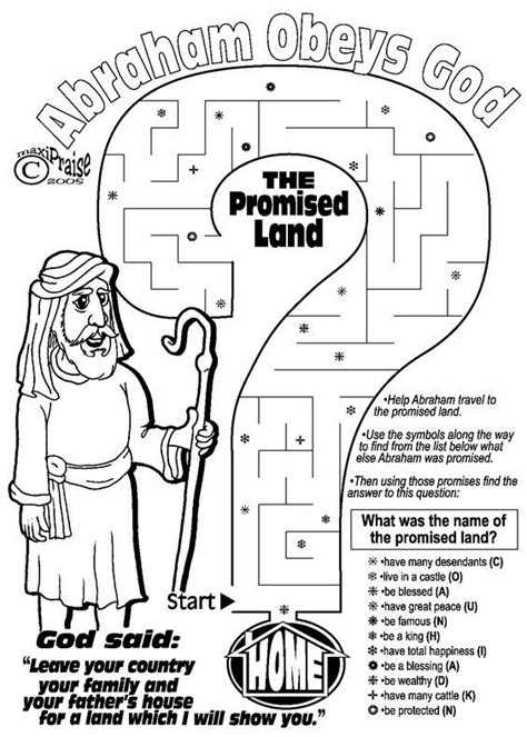 Gods Promise To Abraham Worksheets