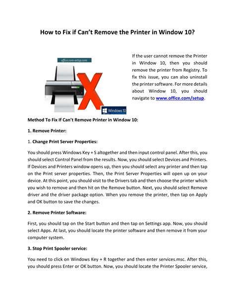 Ppt How To Fix If You Cant Remove The Printer In Window Office