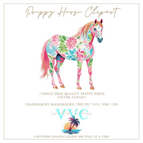 Preppy Horse Clipart Transparent Background In Svg Png Etsy