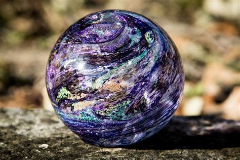 Home Dichroic Explosion Orb With Cremation Ash