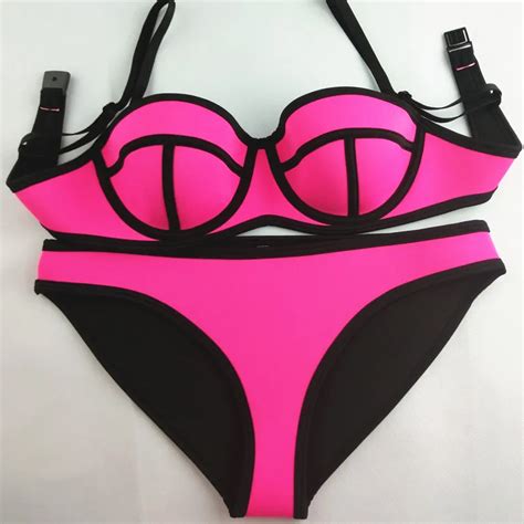 Sexy Swimwear Women Neoprene Bikinis 2017 Brazilian Push Up Bikini Set