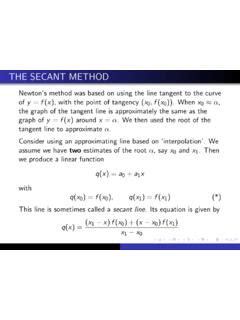 THE SECANT METHOD University Of Iowa The Secant Method University