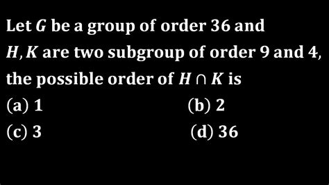 Order Of Intersection Of Two Subgroups Lagrange Theorem Group Theory