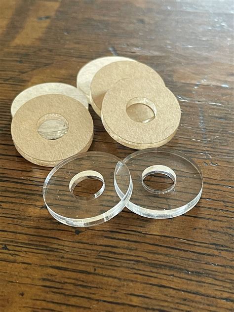 Clear Acrylic Washer Blanks Set Of 25 12 Diameter X 14 Id X 14 Thick