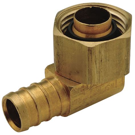 ZURN PEX Elbow 90 Degrees Brass Barbed X Swivel FNPT For 1 2 In