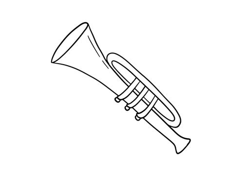 Trumpet Doodle Musical Instrument In Sketch Style Vector Illustration