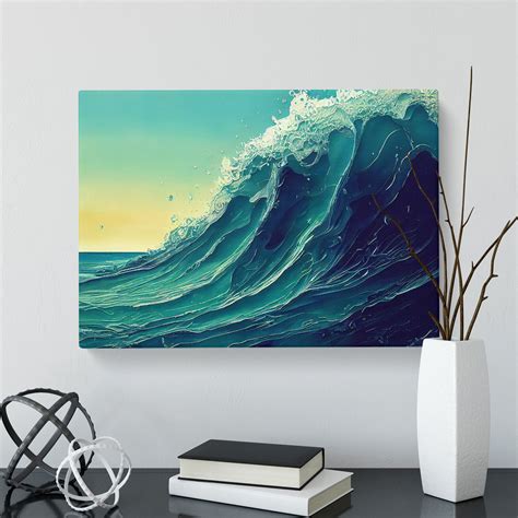 Ocean Wave Canvas Wall Art Print Framed Picture Home Decor Living Room