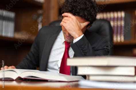 Stressed Lawyer In His Studio Stock Photo Adobe Stock