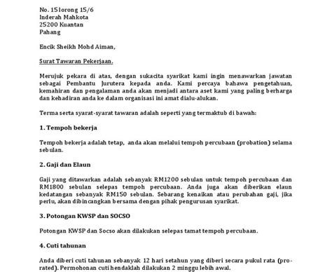 Contoh Surat Penolakan Tawaran Kerja Contoh Surat Penolakan Latihan