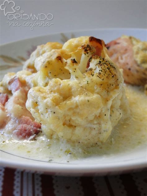 Brisando Na Cozinha Couve Flor Gratinada Molho Branco Queijo E Bacon