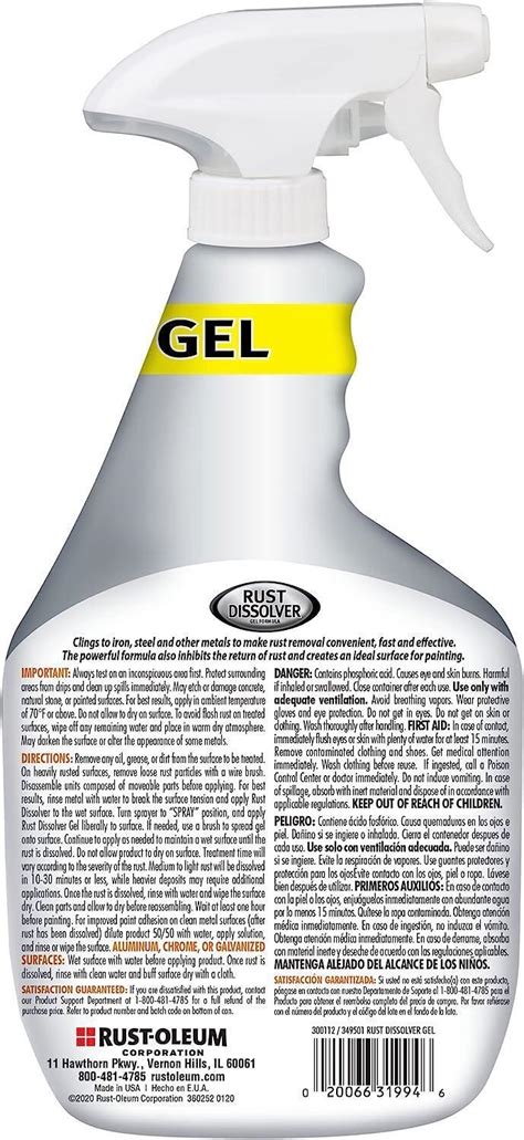 300112 Rust Dissolver Gel, 32 Oz | eBay