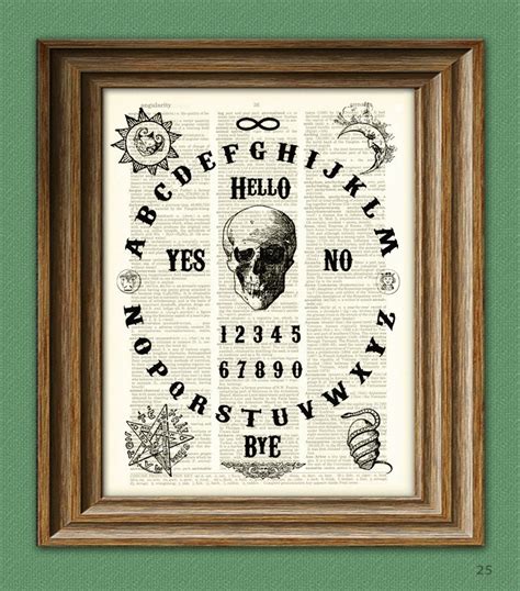 OUIJA BOARD art print original design over an upcycled vintage