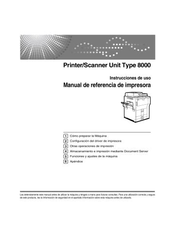 Ricoh AFICIO MP 8000 Instrucciones de operación Manualzz