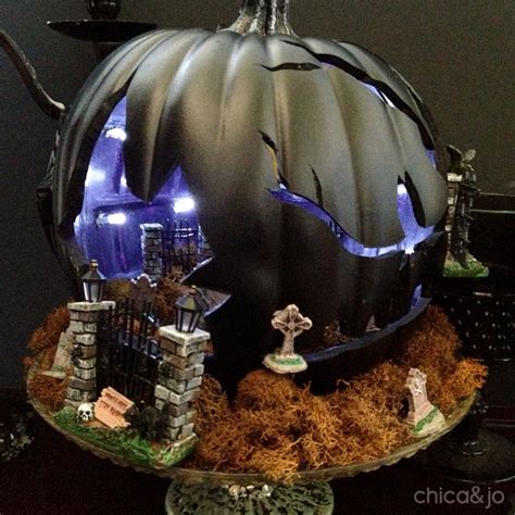 Spooky Cemetery Pumpkin Diorama for Halloween | Chica and Jo