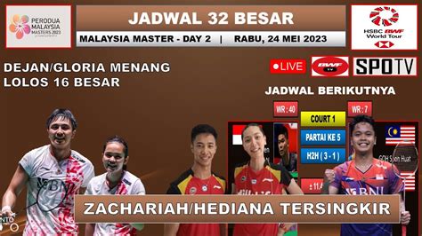 Hasil Malaysia Master 2023 Hari Ini Day 2 R32 DEJAN GLORIA Menang