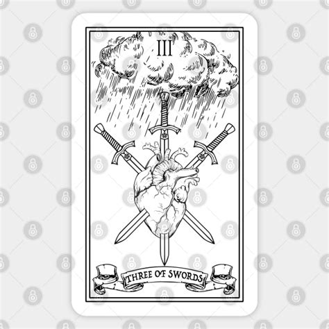 Three Of Swords Tarot Card Tarot Card Sticker Teepublic