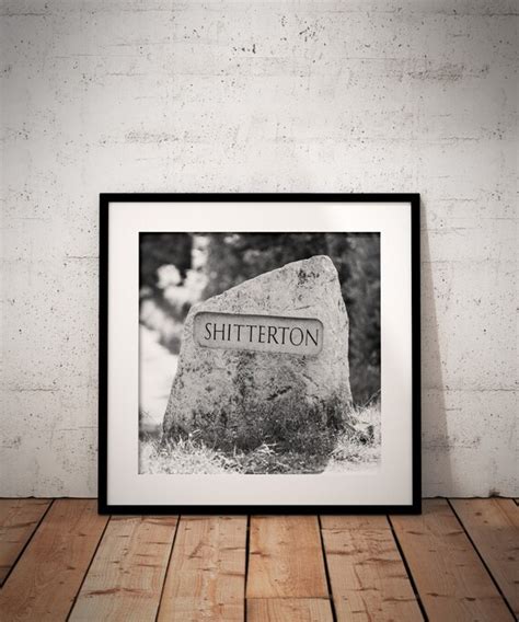 Shitterton Road Sign Black & White Photographic Print - Etsy