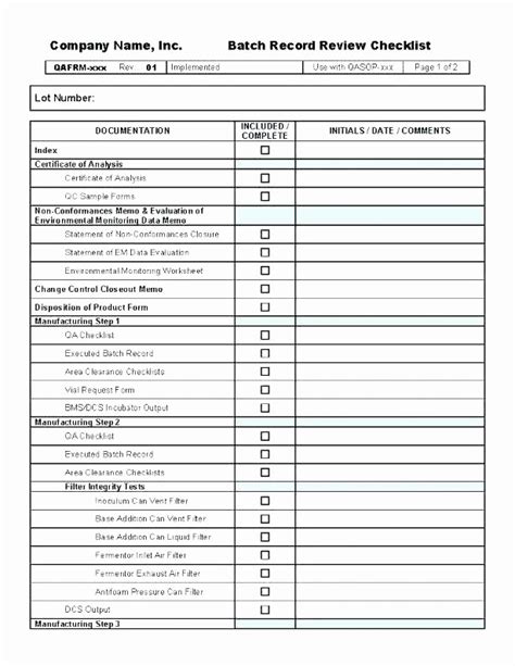 Excel Quality Control Checklist Template Best Of Quality Control Plan Template Excel Qa ...