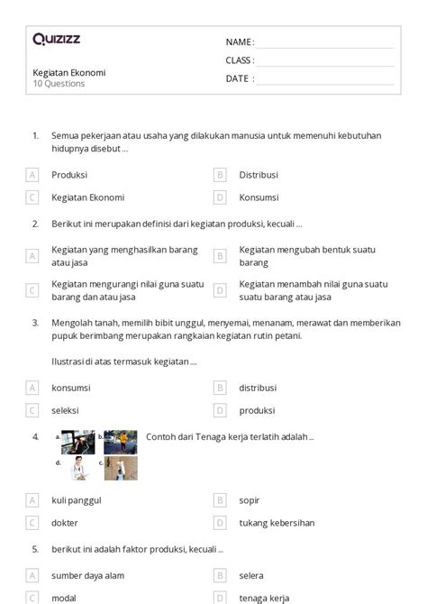 50 Lembar Kerja Ekonomi Untuk Kelas 7 Di Quizizz Gratis And Dapat Dicetak