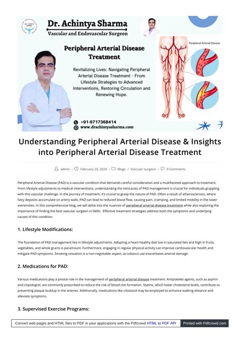 Ppt The Treatment Options For Peripheral Arterial Disease Powerpoint