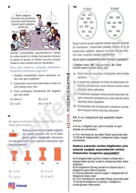 FEN KUŞAĞI LGS DENEME SINAVI 6 Hadi Fene Fen Eğitim Merkezi