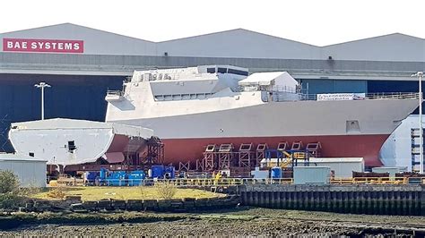 Forward Section Of First Type Frigate Hms Glasgow Rolled Out Youtube