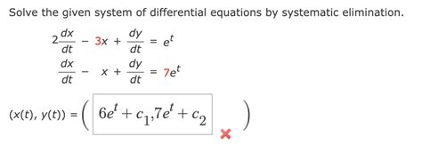 Solved Solve The Given System Of Differential Equations By Chegg