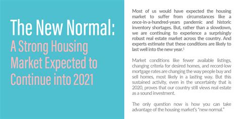 The New Normal A Strong Housing Market Expected To Continue Into 2021