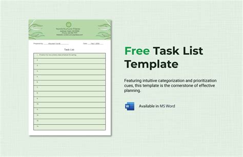 Free Task List Template - Download in Word | Template.net