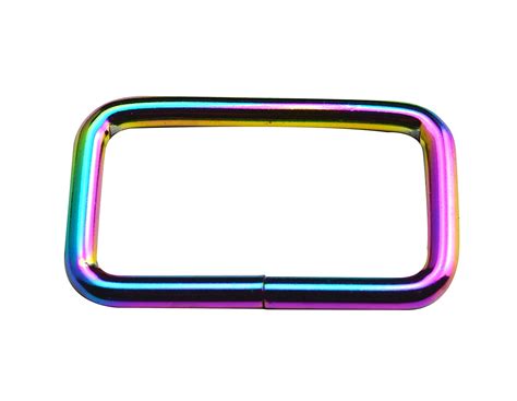 Wuuycoky Inner Length Iridescent Color Rectangle Rings Loop Ring