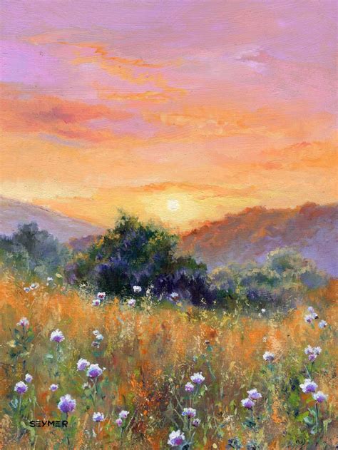 Summer Landscape Painting ORIGINAL, Countryside Field Flowers Oil ...