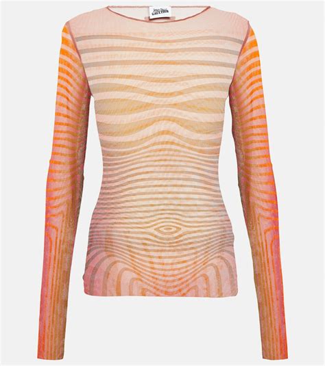 Jean Paul Gaultier Morphing Stripes Mesh Top Jean Paul Gaultier