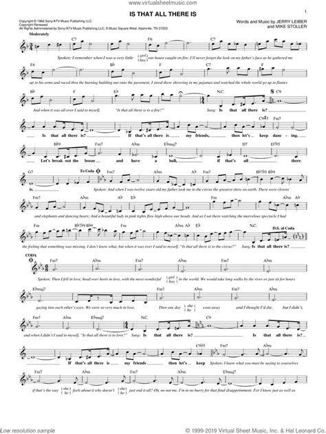 Is That All There Is Sheet Music Fake Book PDF Interactive