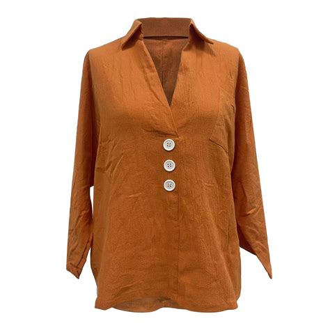 Loasebue Temperament Cotton And Linen Cardigan Lapel Loose Fitting