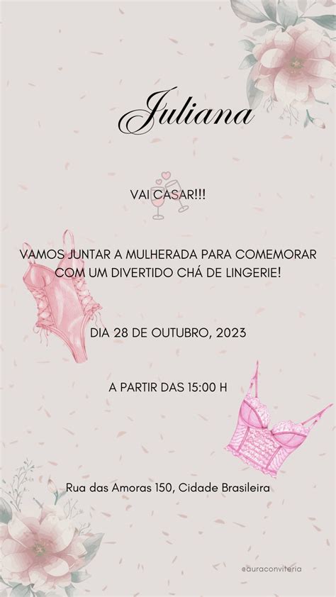 Convite Digital Chá de Lingerie Elo Produtos Especiais