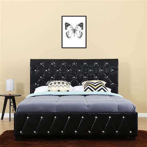 Willsoon Modern Queen Size Bed With Tufted Headboard Luxury Bed