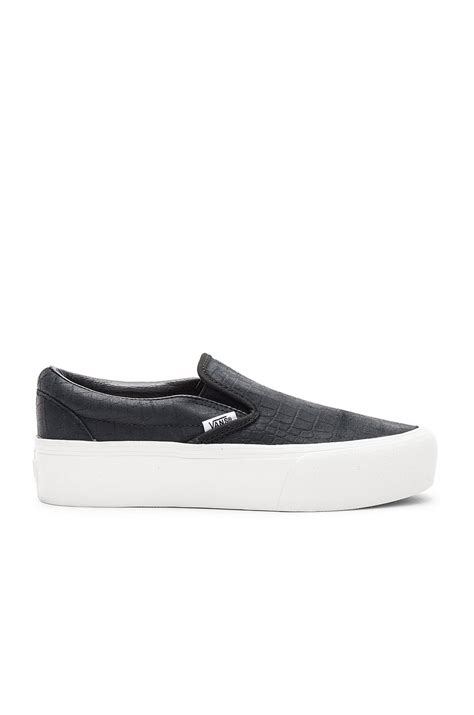 Vans Embossed Classic Slip-on Platform in Black | Lyst