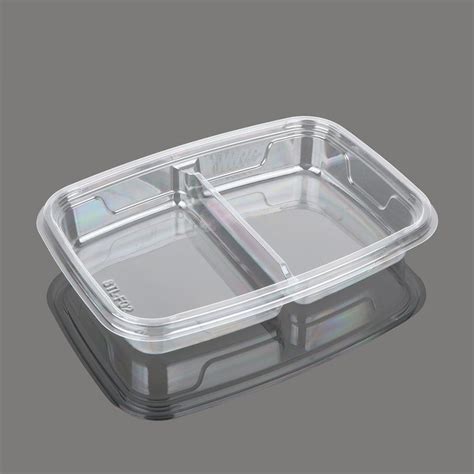 Clear PET FDA 2 Compartment Disposable Food Containers