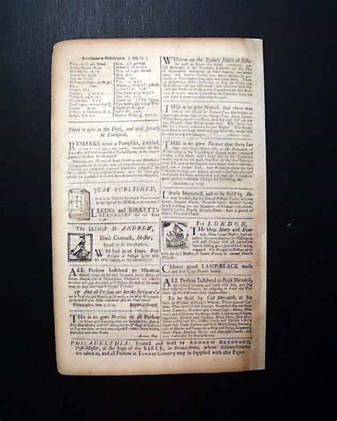 One Of The Earliest Pennsylvania Newspapers