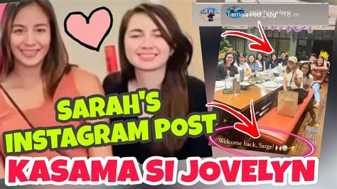 Team Tarah Update Sarah And Jovelyn Update Latest Instagram Po Si Sarah Kasama Si Jovelyn 💖