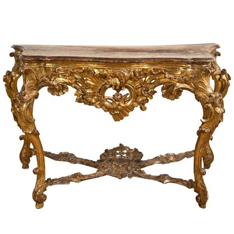 A Good Italian Baroque Giltwood Console Table At 1stdibs